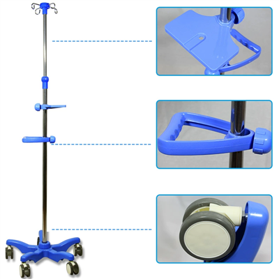 Stojan na infúziu na podlahe z nehrdzavejúcej ocele